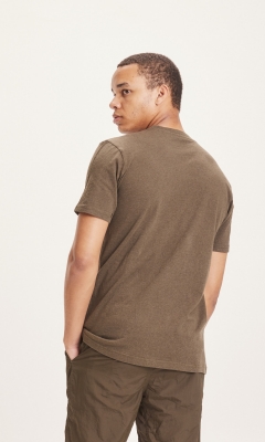 ALDER owl chest tee - green melange